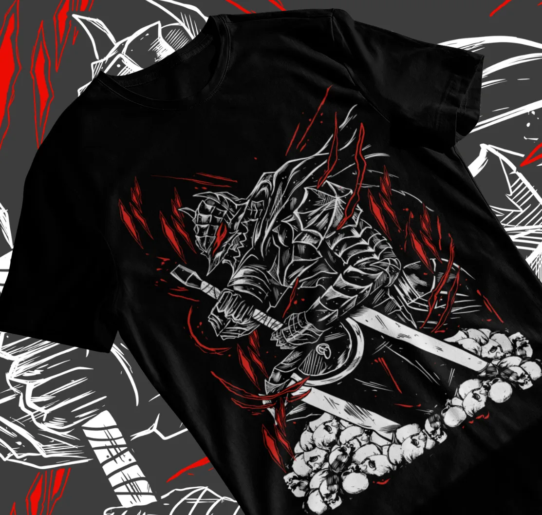 

Berserk T-shirt Manga Strip Guts Berserker Armour Anime shirt T-Shirt