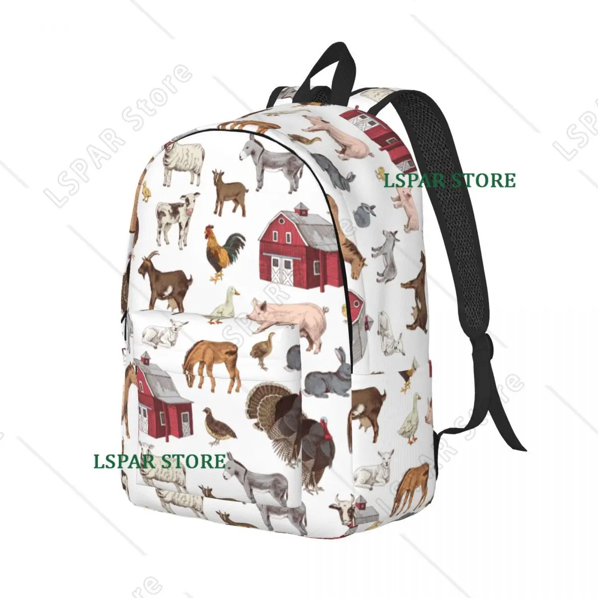 Country Farm Animals Farmhouse Village Pet Backpack for Boy Girl Kids Student Schoolbag Bookbag Goose Pig Daypack Bag Gift