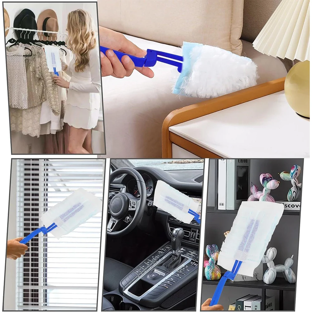 

40pcs Electrostatic Duster Refills Kit with 2 Handles Heavy Duty Duster Refills Static Dust Removal Brush for Cleaning Home