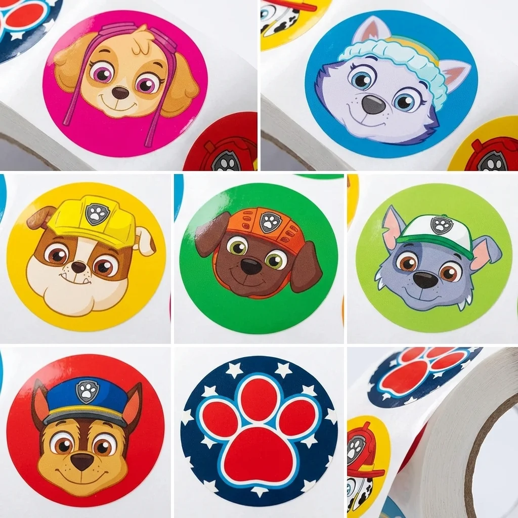

500PCS Paw Patrol Cartoon Stickers Featuring Chase And Skye Cute Reward Stationery Ideal for School Supplies And Teacher Gifts