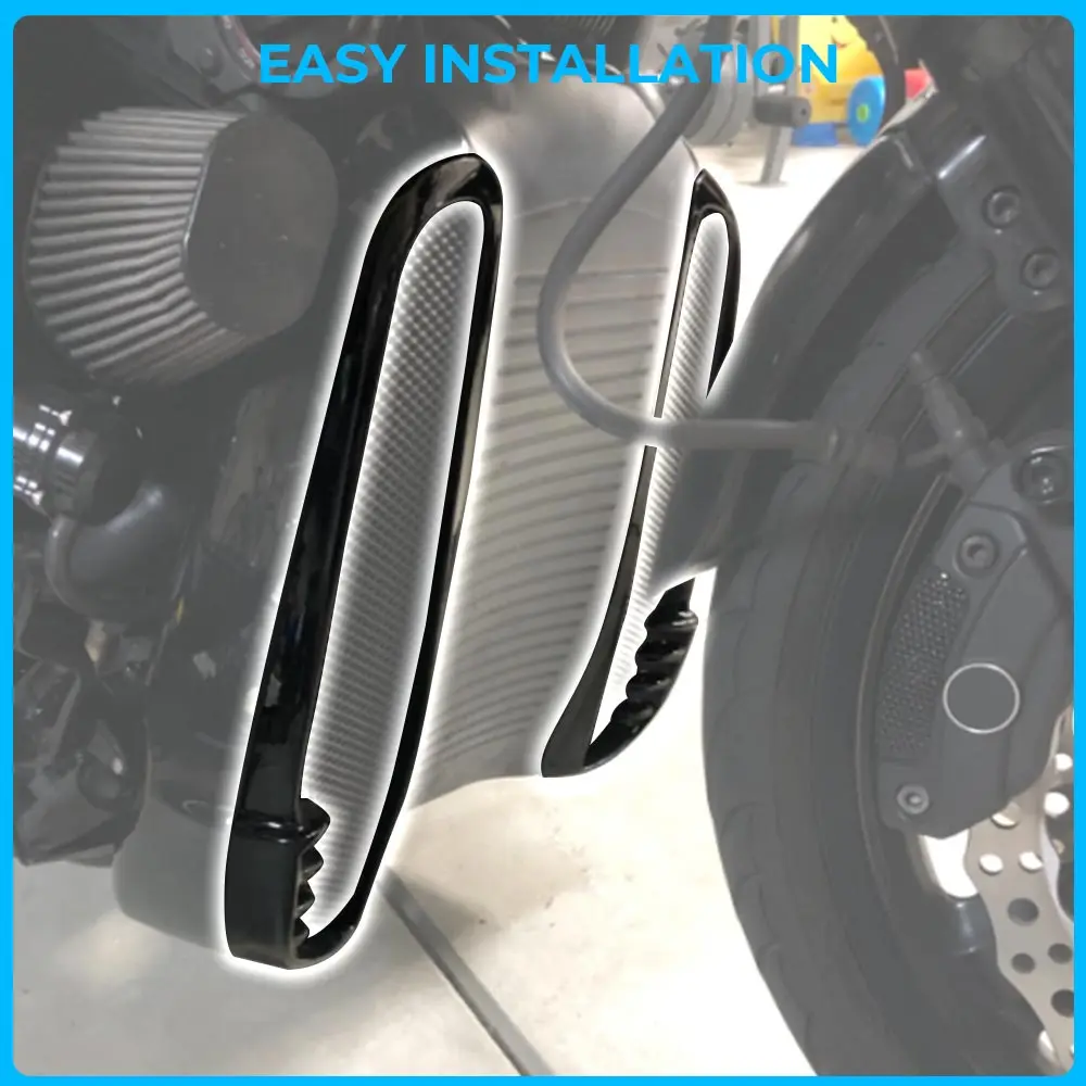 Motorcycle 2PCS Front Radiator Trim Bezels ABS Plastic For Harley-Davidson VRSCAW V-Rod 2007-2010 #66115-01/66116-01Black/Chrome