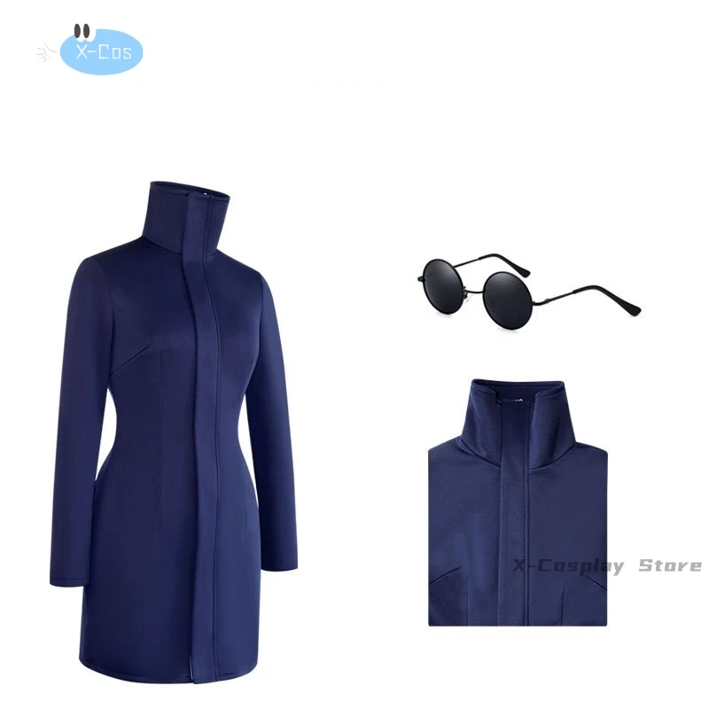 Uniforme de Cosplay Gojo Satoru pour hommes et femmes, olympiques d'Halloween, tissu extensible, robe sexy violette avec ensemble de lunettes