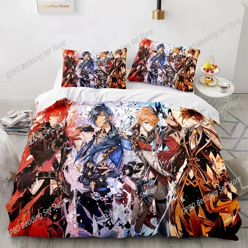 

Game Genshin Impact Kamisato Ayaka 3D NEW Duvet Cover Pillowcase Bedding Set Adult Boy Girl Bedroom Children Single Double Large
