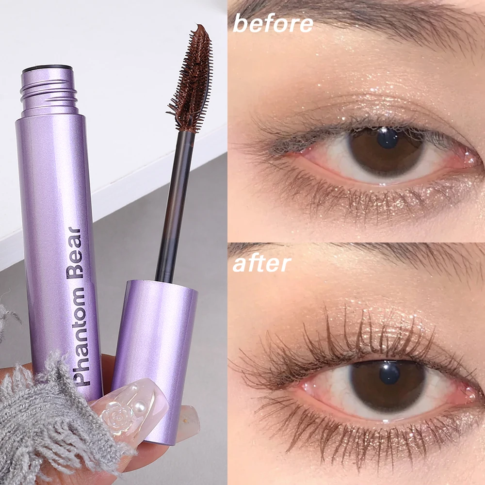 Zijde Vezel Curling Mascara Make-Up Zwart Bruin Waterdicht Verlengt Wimper Extensions Niet-Vlek Ogen Make-Up Cosmetica