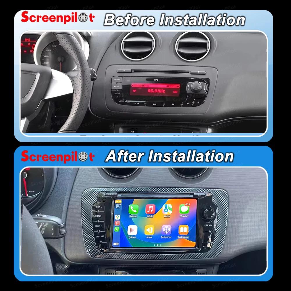 Android 16 Wireless CarPlay Auto Car Radio For Seat Ibiza 6j 2009 2010 2011 2012 5G WiFi Multimedia 2din 7