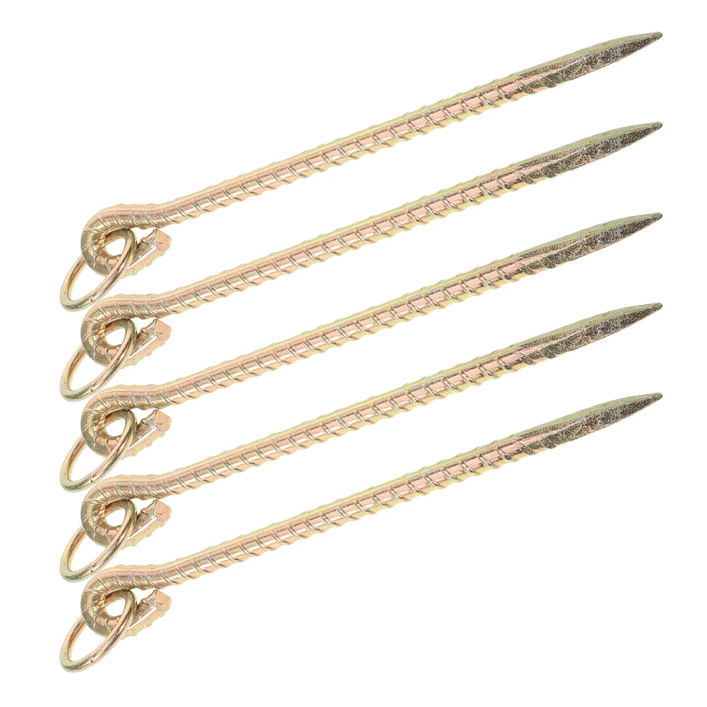 

5pcs Dog Tie Out Stake Heavy Duty Ground Anchor Metal For Livestock Outdoor Camping Yard Durable Secure Tethering Pet