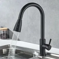 Sink Water Tap Rotation Stream Sprayer Head Hot Cold Wate Mixer Tap Deck Pull-Out Kitchen Faucet Brushed Nickel Kitchen