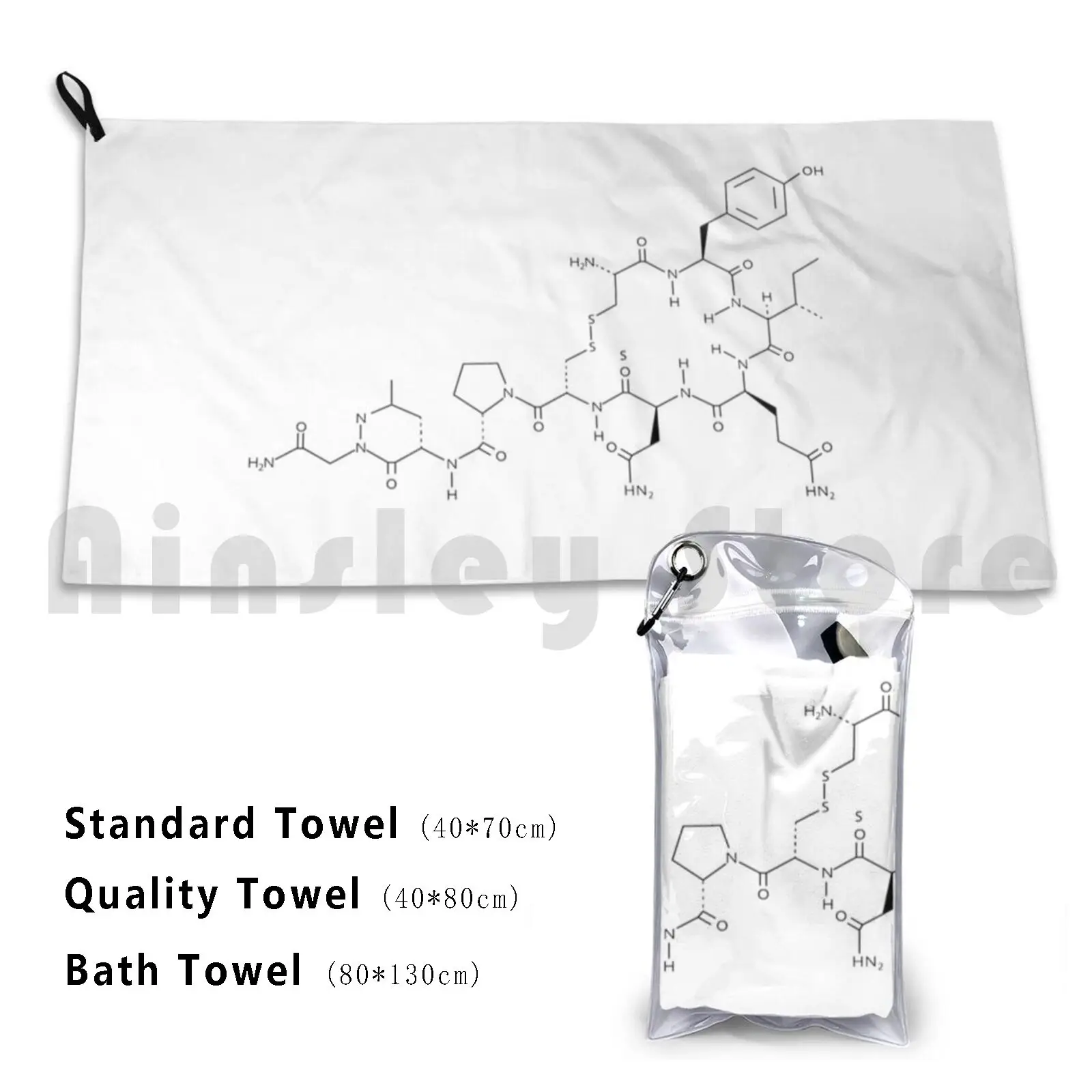 Love Chemistry Molecules Art Custom Towel Bath Towel Love Oxytocin Chemistry Molecule Science Nerd Chemical