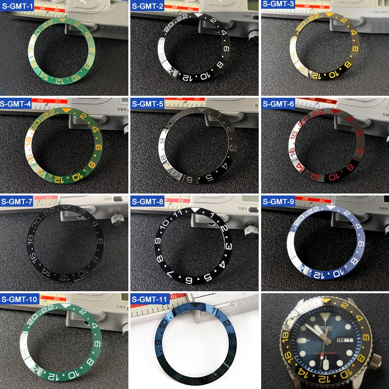 إطار سيراميك منحدر إدراج GMT نمط 38*30.6 مللي متر لـ Seiko SKX007 SKX011 لأجزاء ساعة Rlx GMT-Master MOD