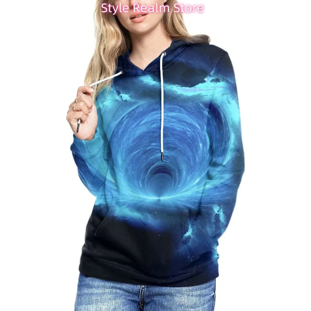 للجنسين 3D مطبوعة هوديس عارضة تجريب هوديي سترة البلوز Blue54