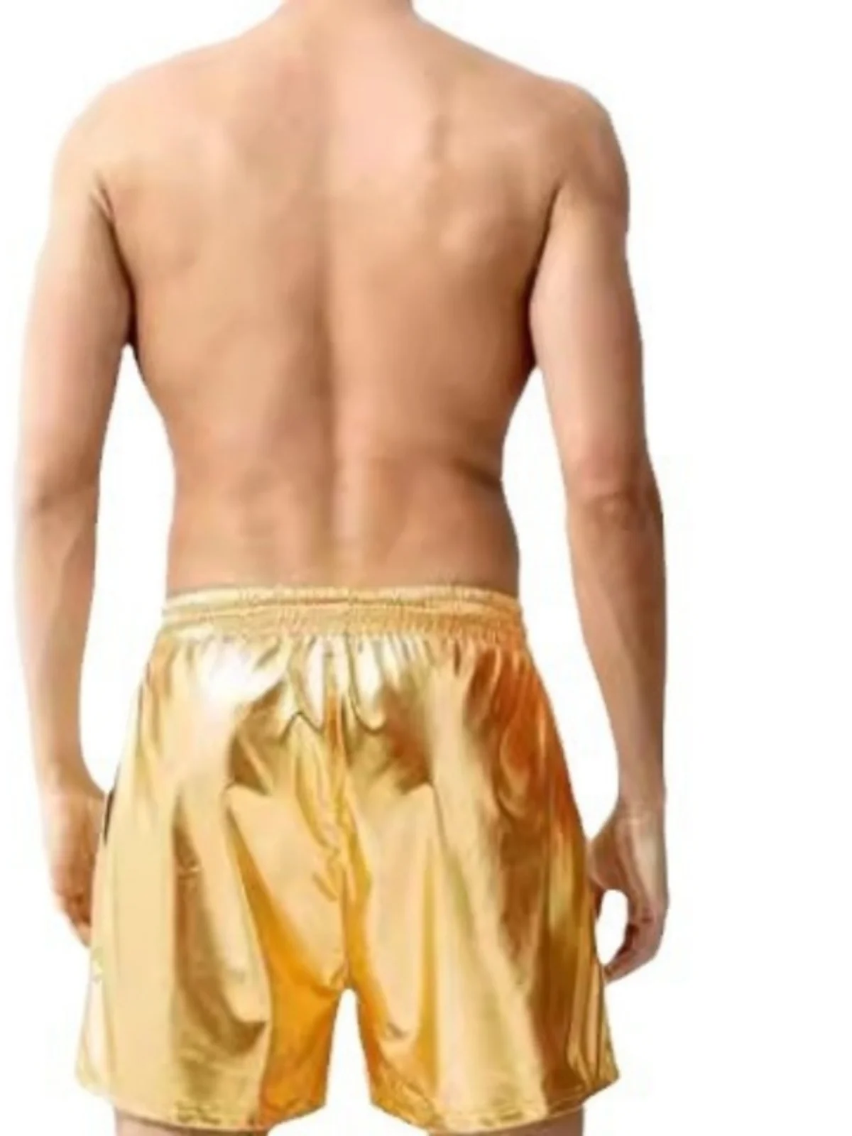 

Мужская повседневная пляжная футболка из глянцевой ткани, цветная мужская ортосистема для отдыха, прямые ноги, средняя талия, дышащий полиэстер, E...