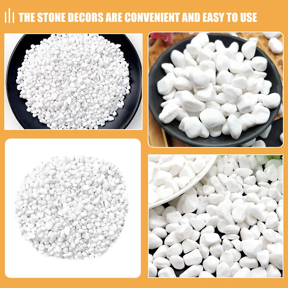 1Set White Decorative Stone Elegant Fine Texture for Fish Tank Plant Pots Garden Gravel Rocks for Planters Vase Filler - view 6