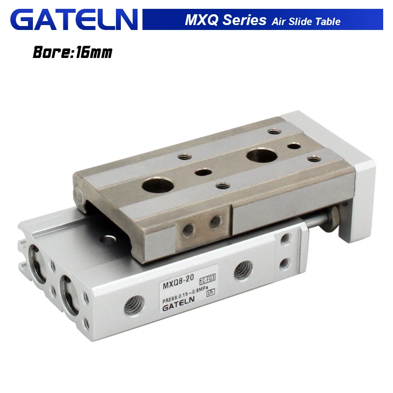 MXQ16 series air slide table dual rod rail pneumatic cylinder bore 16mm stroke 10-125mm MXQ16-30 MXQ16-50A/AS/AT/B/BS/BT