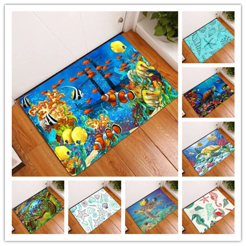

Underwater World Large Carpet Rug for Home Living Room Bedroom Sofa Doormat Decor Kids Play Area Rug Carpet Non-slip Floor Mat