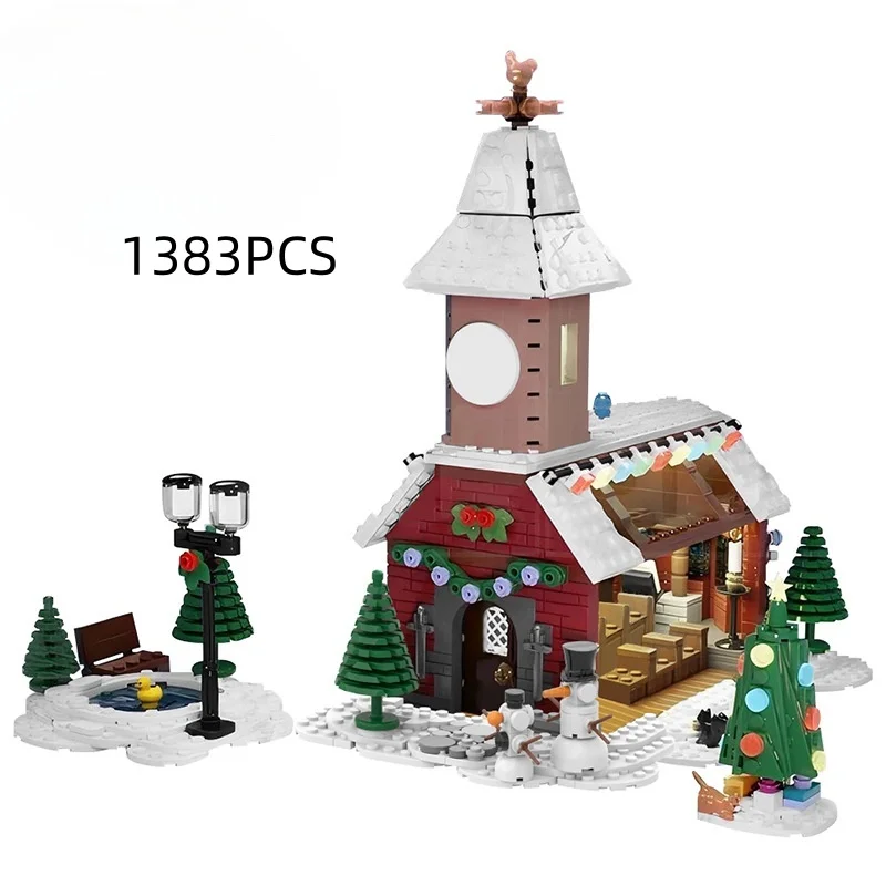 Fai da te Natale creativo piccole particelle serie di scene di strada - costruzione invernale puzzle giocattolo blocchi di costruzione case di costruzione invernali