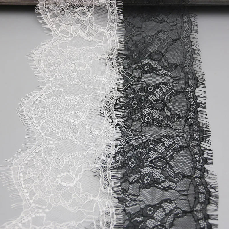 (3 meters/roll) 140mm White Black Lace Fabric Webbing Clothing Accessories Lace Material Handmade DIY Ribbon