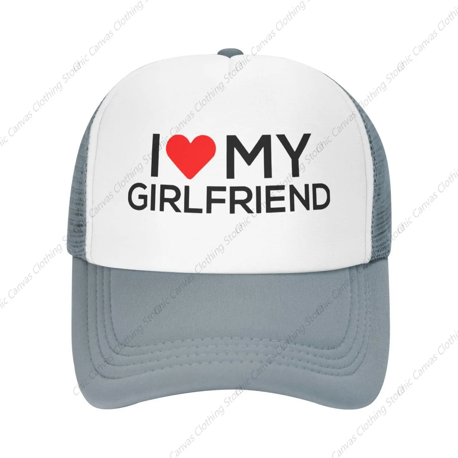 

I Love My Girlfriend Trucker Hat Summer Adjustable Sunshade Hat Hip Hop Streetwear Truck Hats For Outdoor Sports Fishing