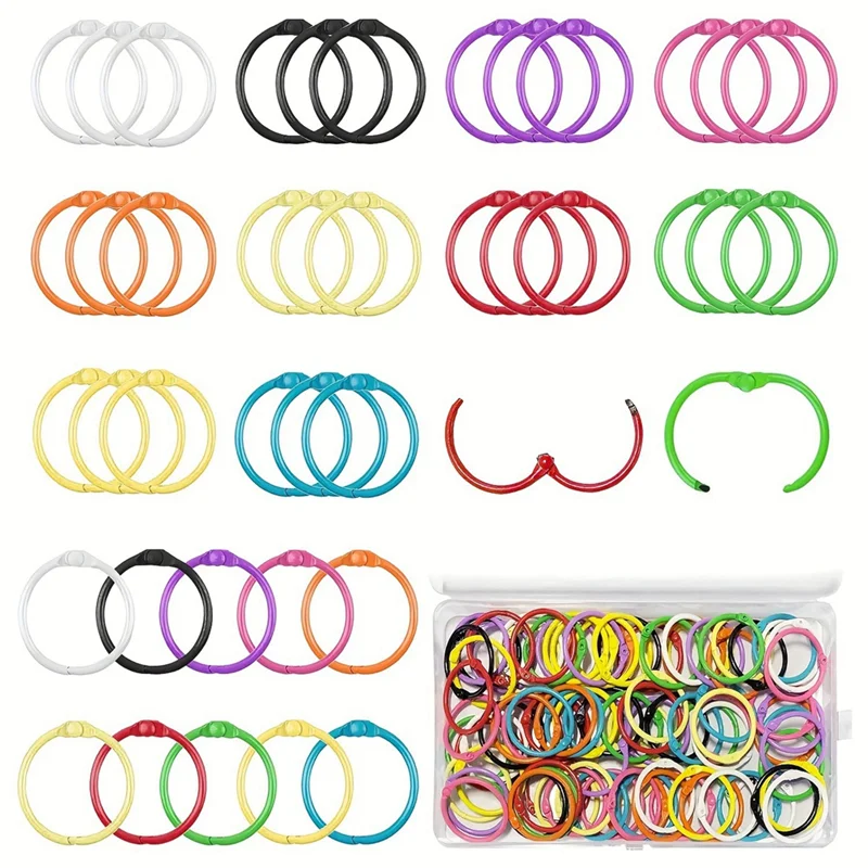 CS-Key Rings Binder Rings For Index Cards Notebook, Keychain Key Rings Binder Rings For Office School Home, Loose Leaf Binder Ri