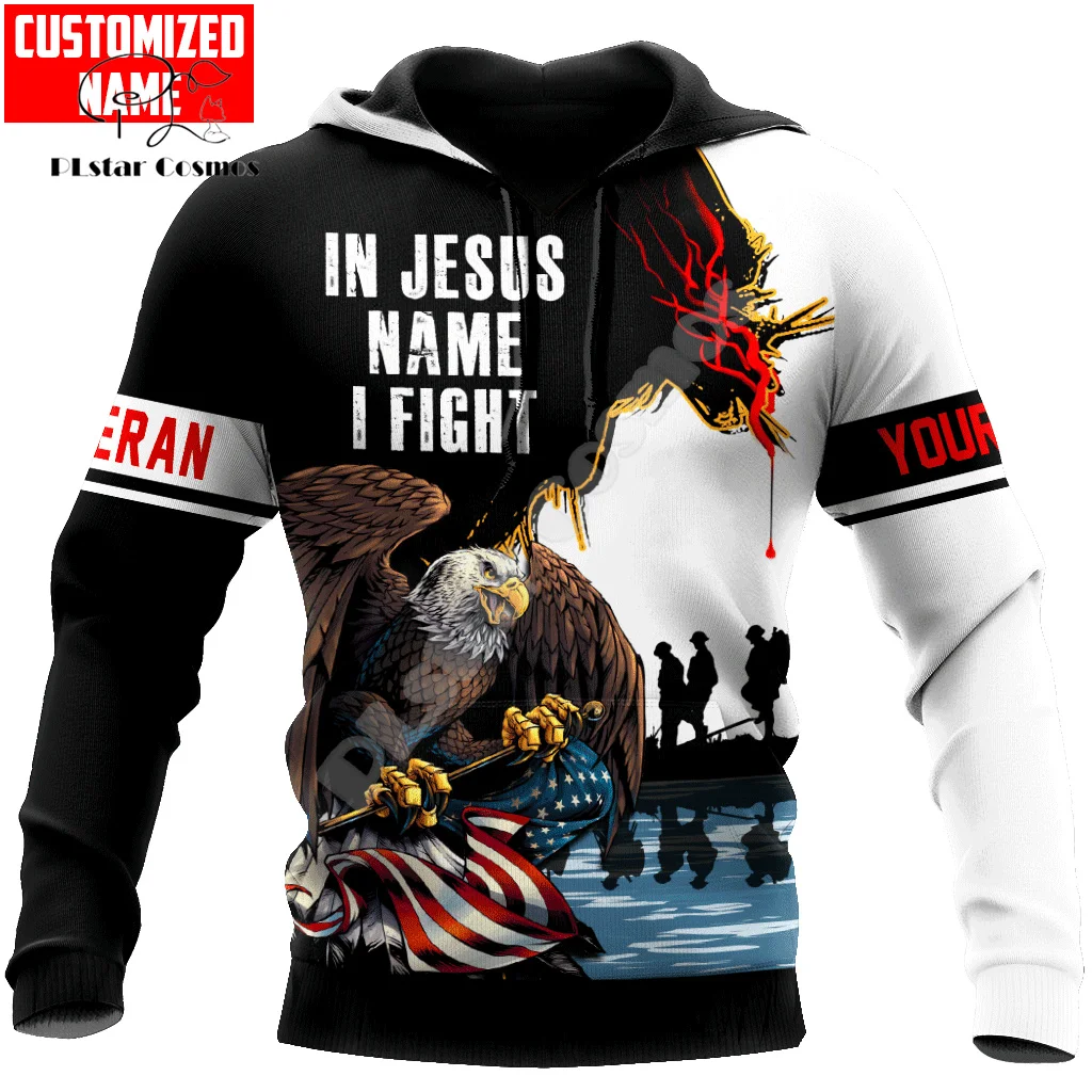 Custom Name Army Military Veteran Soldier Camo Eagle Long Sleeves Tracksuit 3DPrint Pullover Streetwear Casual Jacket Hoodies 20