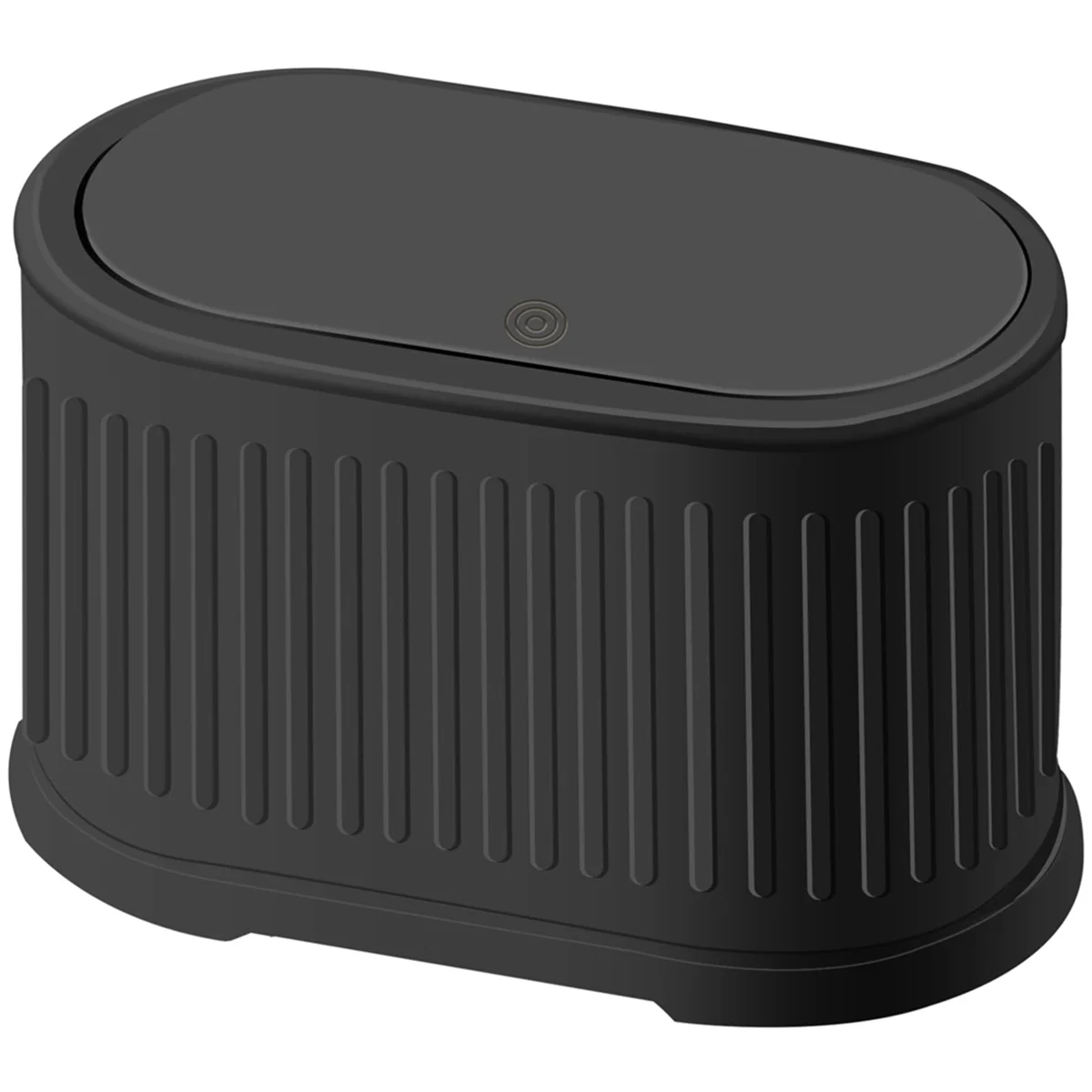 

Mini Trash Can with Lid, 4L Small Kitchen Compost Bin Countertop Trash Can, Stainless Steel Mini Garbage Can Black