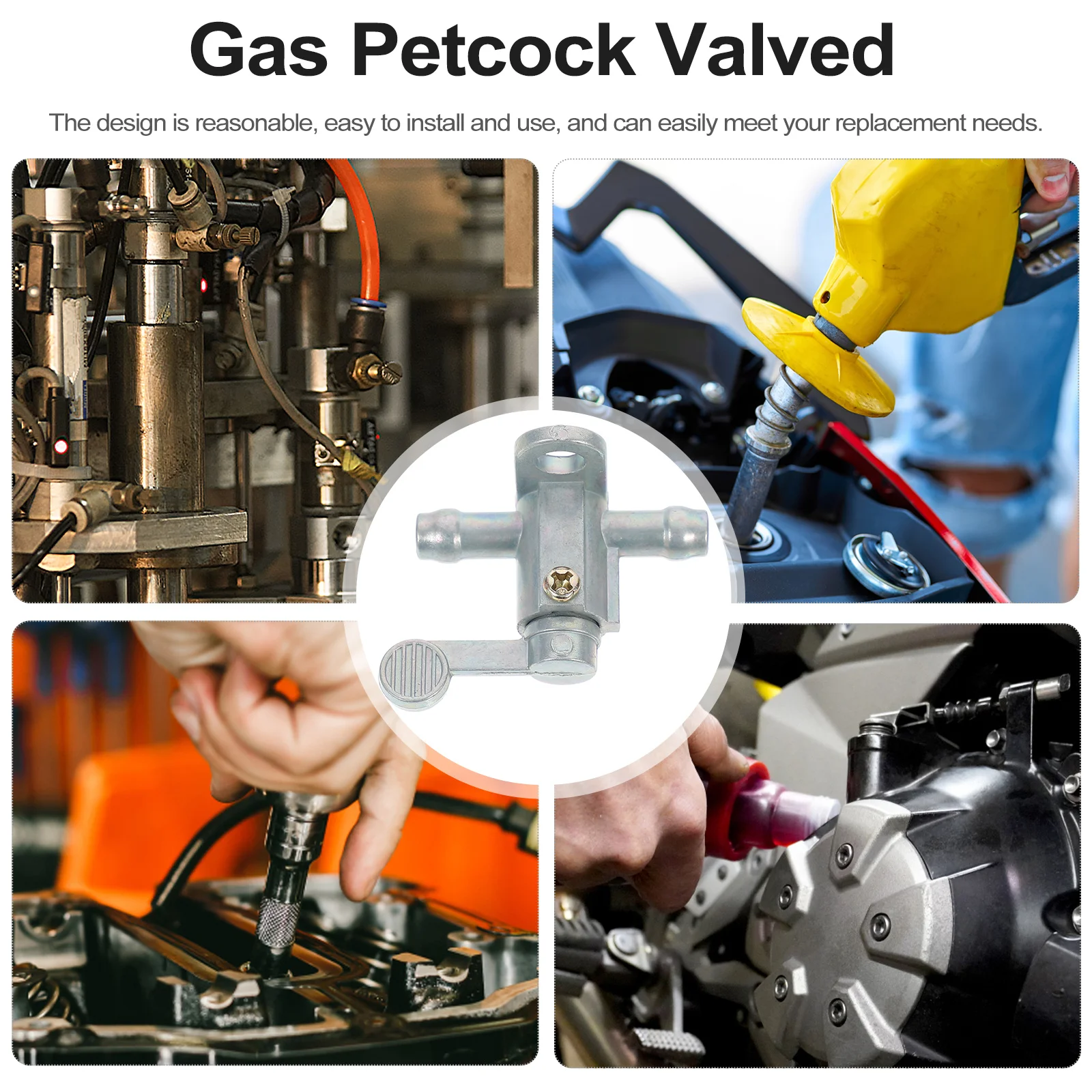 

1Pcs Fuel Tank Valved Aluminum Durable Simple Use on-Off Switch Fuel Petcock for Gas Engine Scooter Shut Off Valved