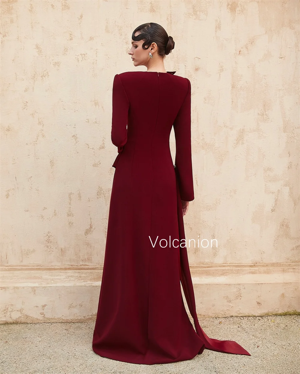 Personalizado jérsei botão o pescoço a linha vestidos longos sob medida ocasião clássico requintado de alta qualidade formal noite