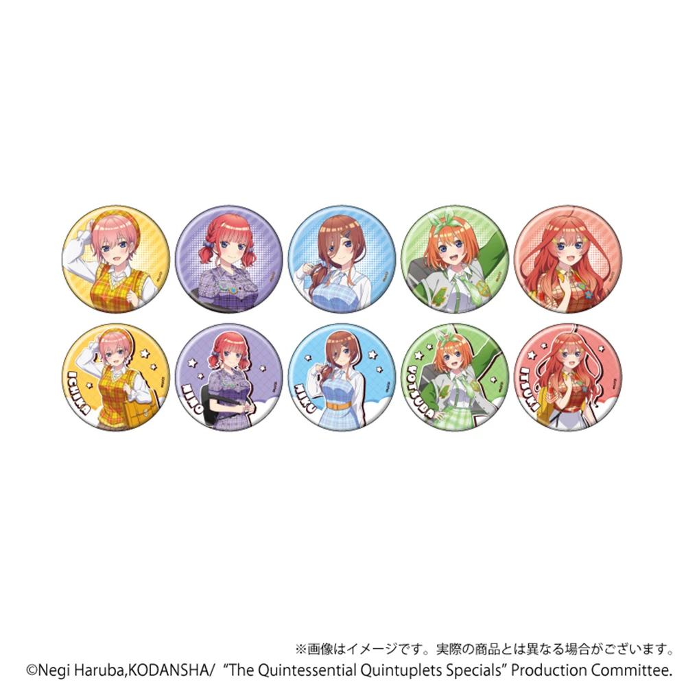 58 مللي متر أنيمي الخماسية المثالية Ichika Nino Miku Yotsubaitsuki تأثيري حلي شارة دبوس SPTE صفيح بروش الدعامة #1