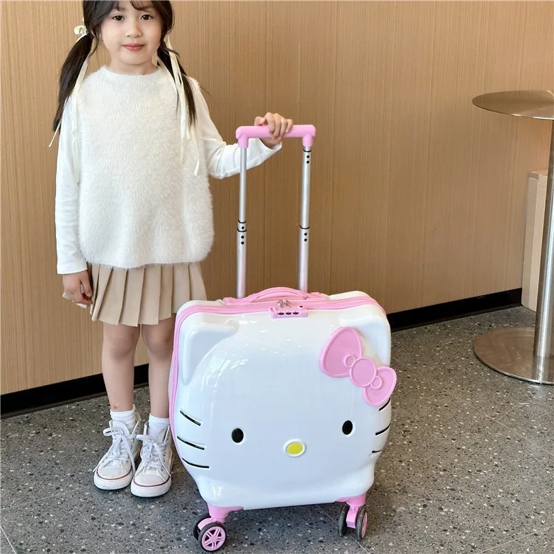 Miniso New Hello Kitty 20-inch Suitcase 14-inch Cosmetic Case Children\'s Fashion Suitcase Outing Storage Box Thickened Gift