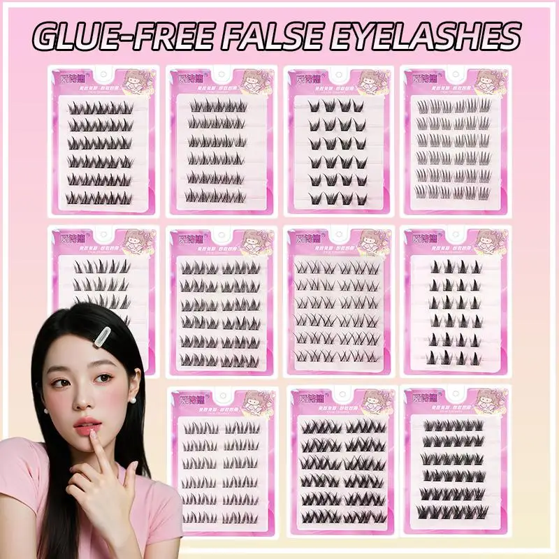 سعة كبيرة خالية من الغراء الرموش الصناعية مجموعة واحدة مقاوم للماء C-كرة لولبية الطبيعية ذاتية اللصق الرموش الصناعية ماكياج مستحضرات التجميل