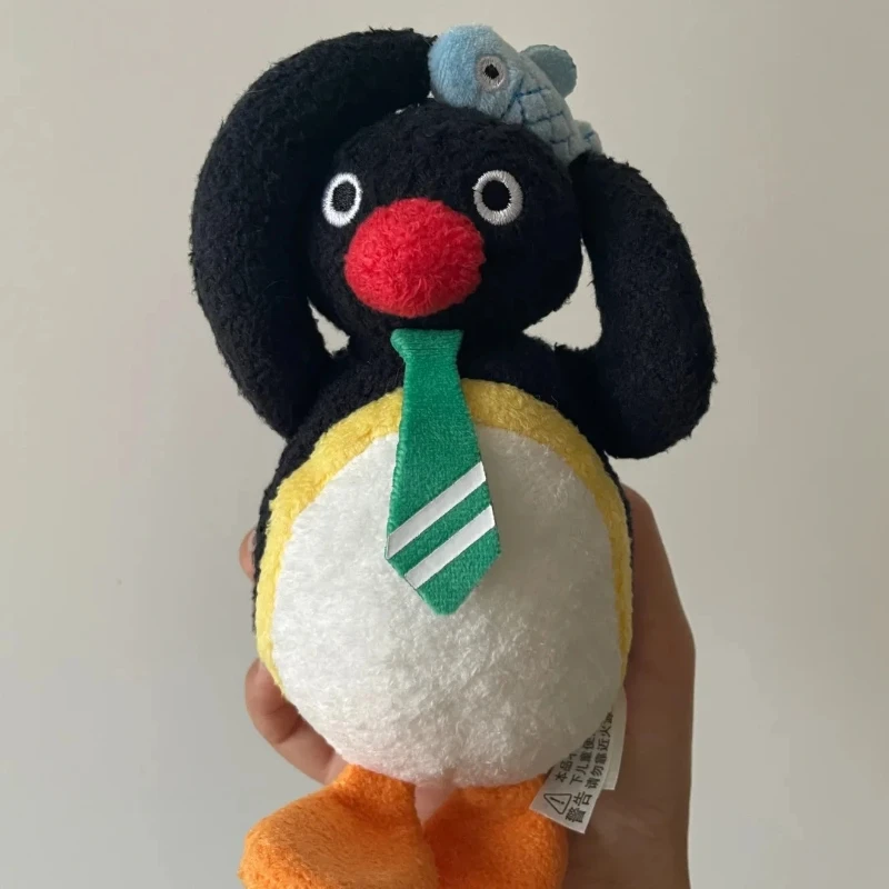 New Anime Figure Doll  Pingu Love Fish Penguin Kawaii Backpack Pendant Robby Plush Student Girl Doll Pendant Gift For Kids Toy