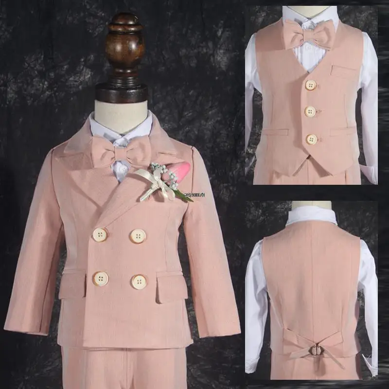 Little Boys Photography Suit Children Wedding Dress Kids Stage Performance Blazer Suit Baby Birthday Formal Ceremony Costume