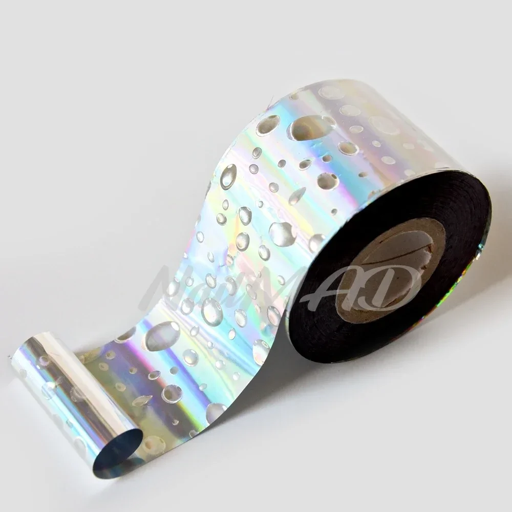 4cm X120meters Laser Silver Transfer Foils Hot Stamping Foil For Fishing Lure DIY Fishing Skin Material Laser Foil Waterdrop