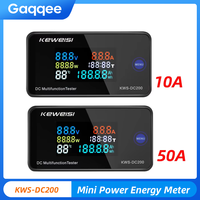 KWS-DC200 Digital Voltmeter Mini Color Screen Ammeter 10A/50A/100A DC 0-200V Power Energy Meter With Power Off Memory Function