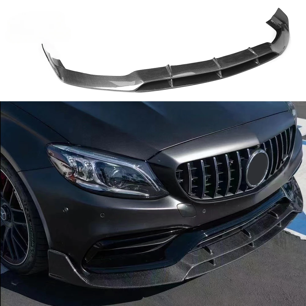 B Type Splitter Lip Car Carbon Fiber Front Bumper Lips Spoiler For Mercedes Benz C Class C63 W205 2016-2016