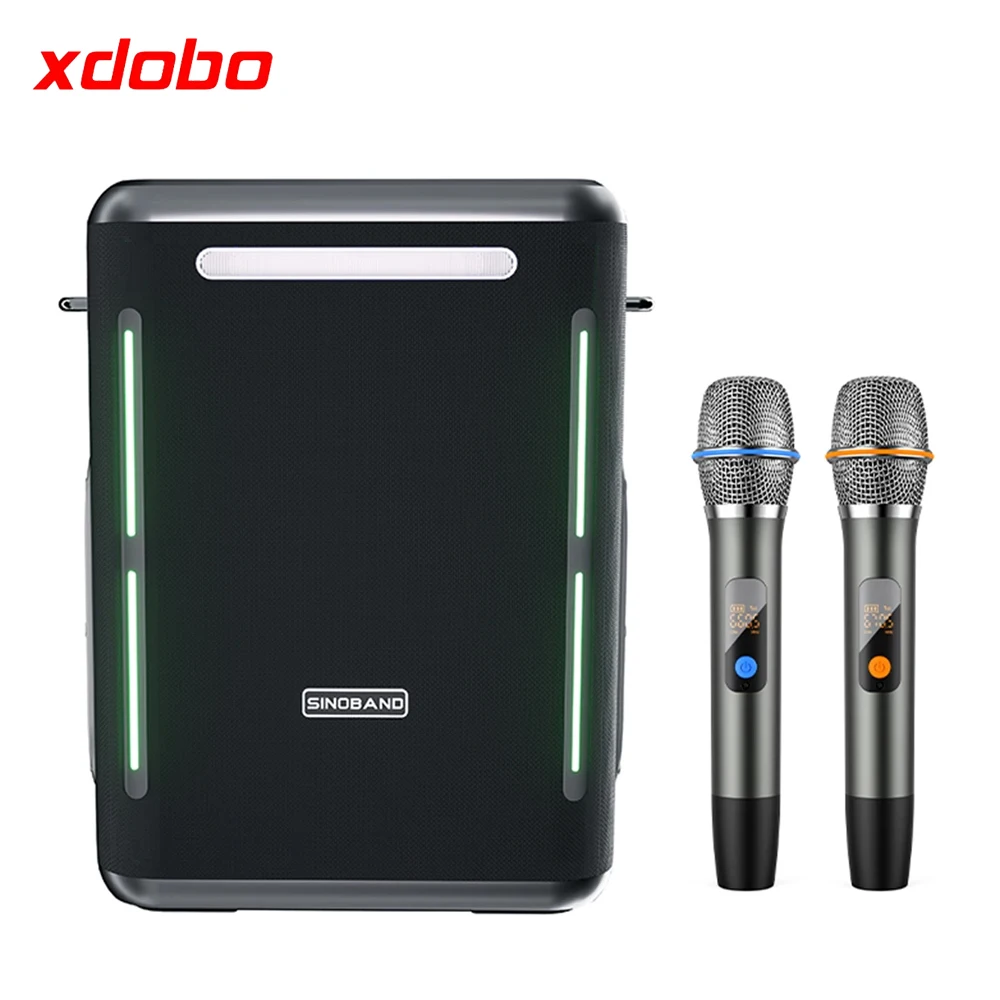 XDOBO Party 1981 Portable 300W Wireless Bluetooth Speaker w/ Microphone High Power RGB Light Outdoor Karaoke Wireless Subwoofer