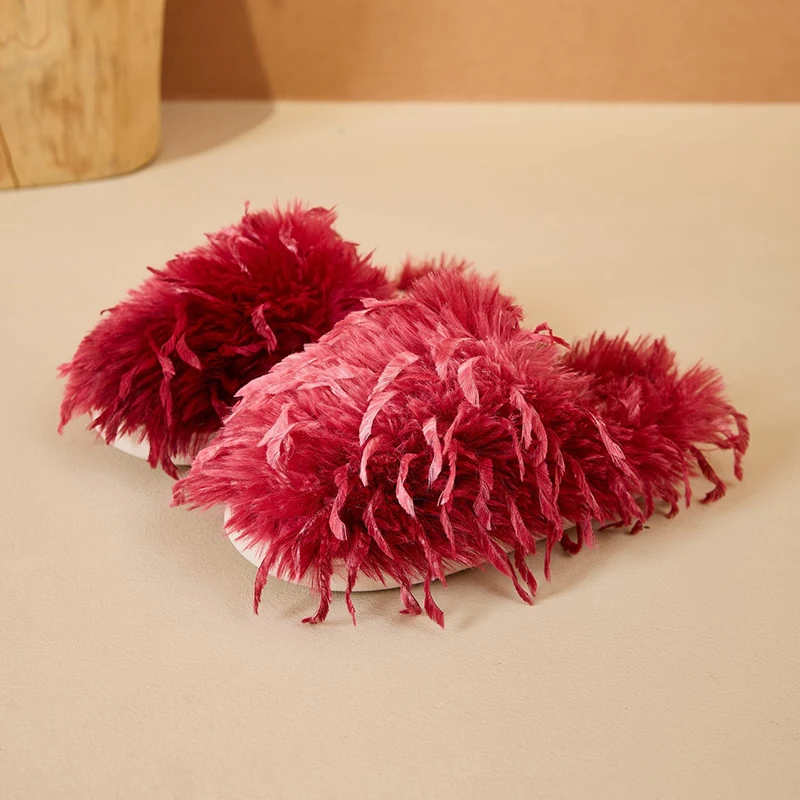 الشتاء رقيق المرأة النعال المنزل الشقق الفاخرة مصمم أحذية امرأة موضة عادية أفخم أنيقة غامض الفراء الشرائح داخلي لينة #6