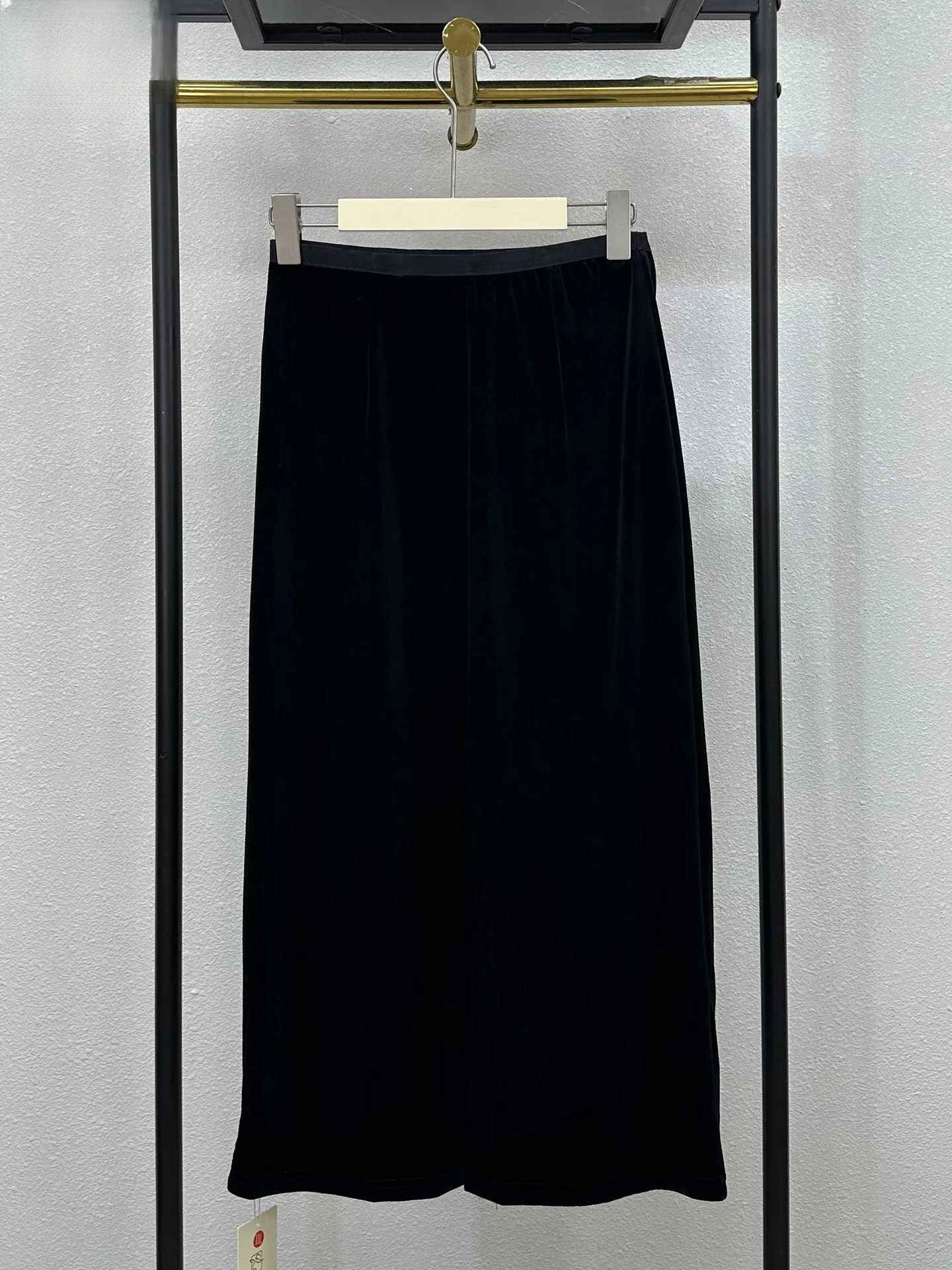 

Ele Bla Velvet Midi Skirt High Waist Slimming Stretch Waist Large Size Mommy Women's Faion Autumn New Arrival