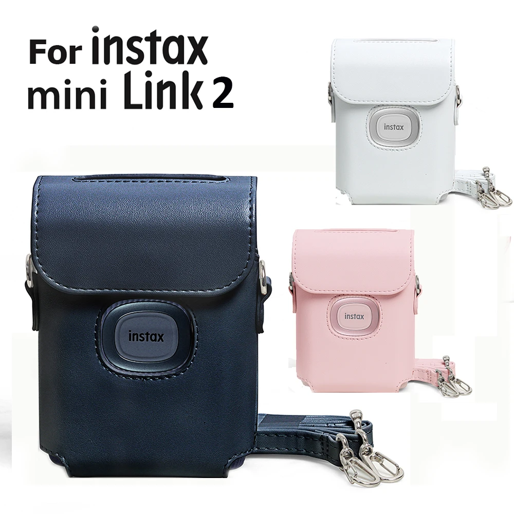 For Fujifilm Instax Mini Link 2 Printer PU Leather Case Bag / Crystal Clear Hard Case