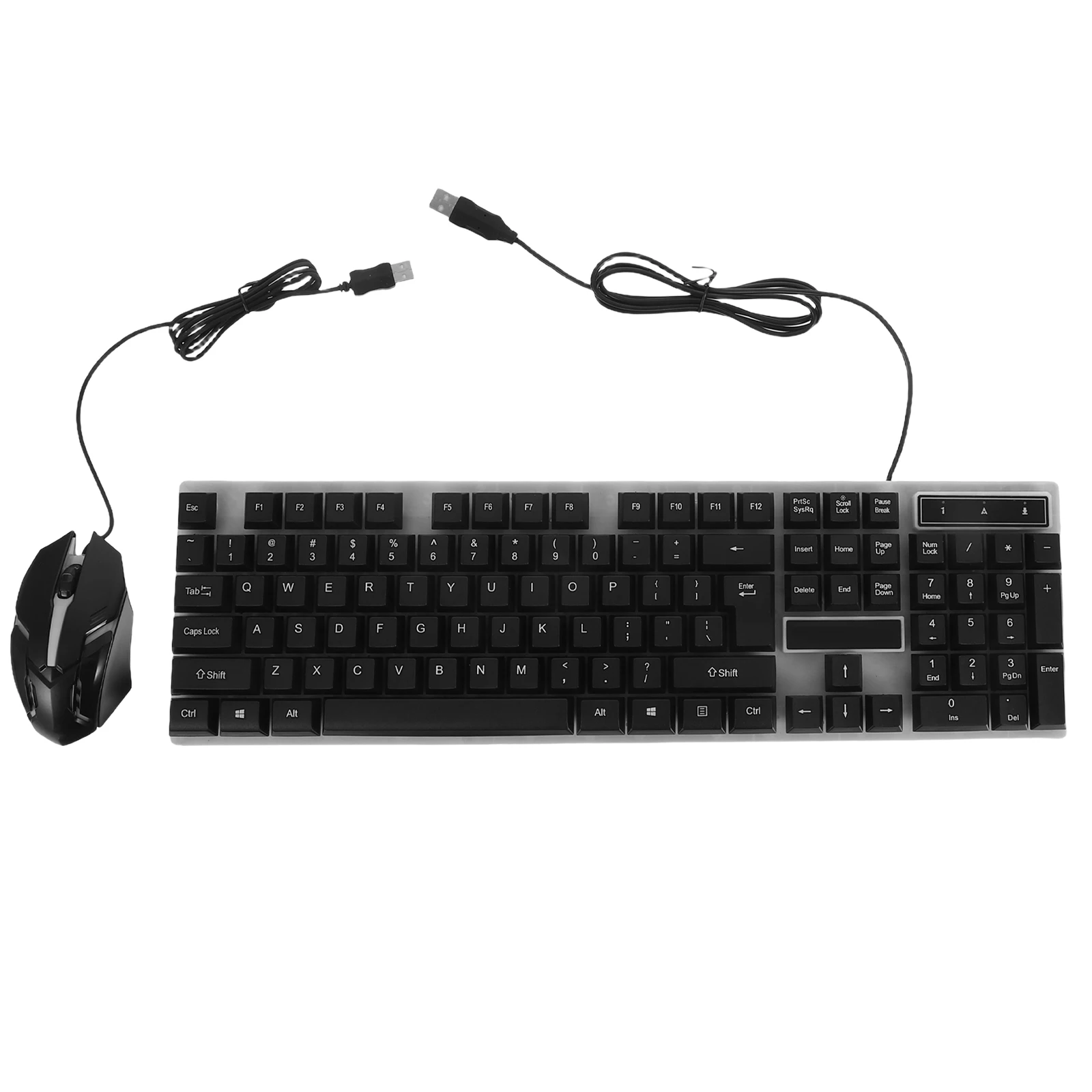 

Wired Keyboard Mouse Set Gaming USB Computer Black Keyboards Mice Accessories Colorful LED Breathing Light Ergonomic Design