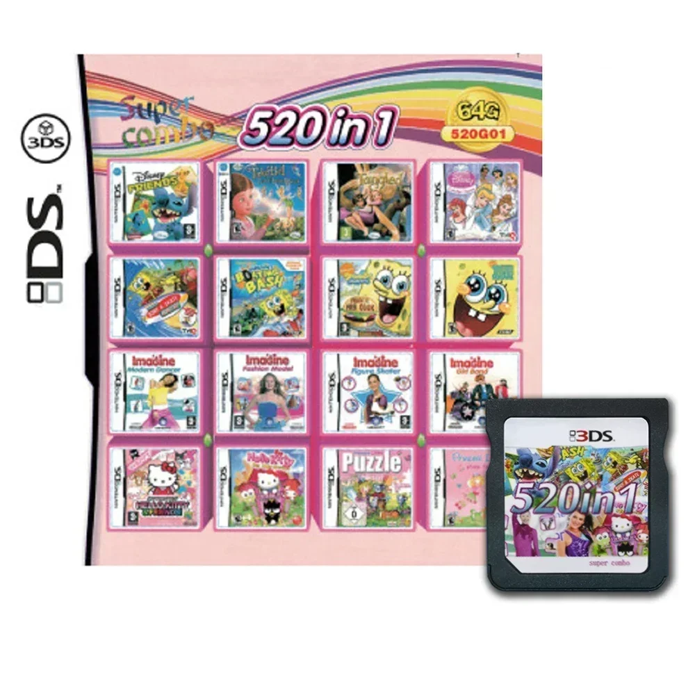 482 in 1 Card Compilation DS NDS 3DS 3DS NDSL Game Cartridge Card Video Game Handheld Player (R4 card)