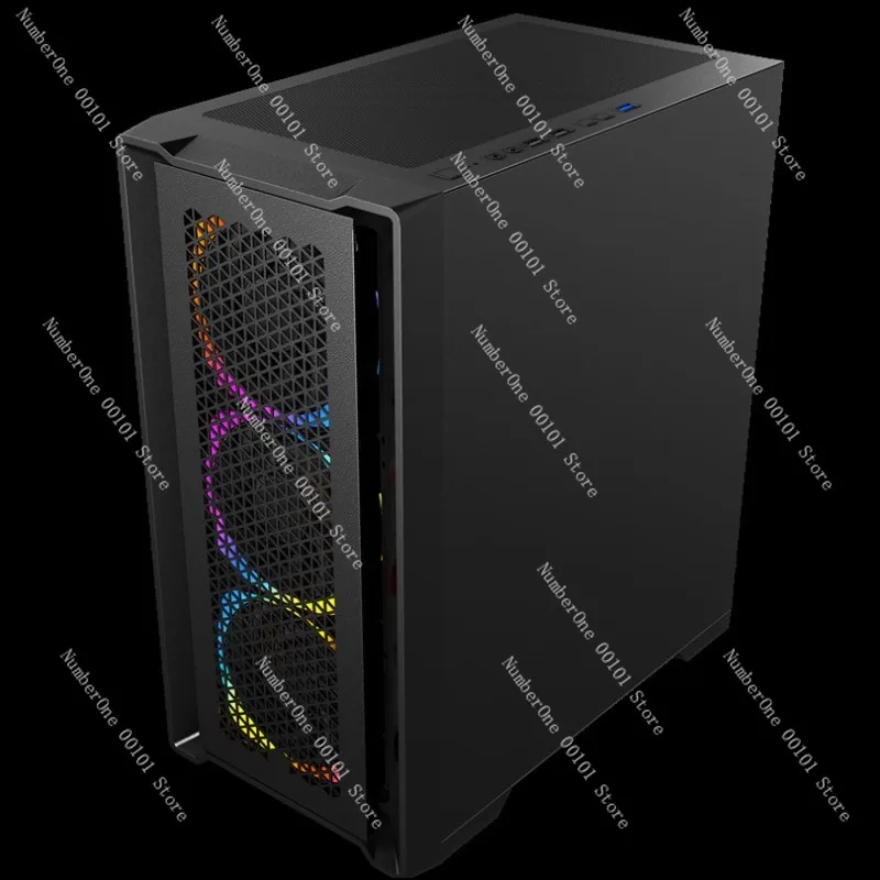 Desktop PC Gaming Computer Case M2 Wide Body Tempered Glass Mid Tower Chassis Cartoon Esports Style for ATX Micro ATX ITX - view 3
