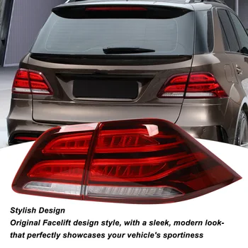 LED Taillights High Brightness Rear Stop Lamp Facelift Look Turn Waterproof Left Right for M‑Class W166 ML63 AMG