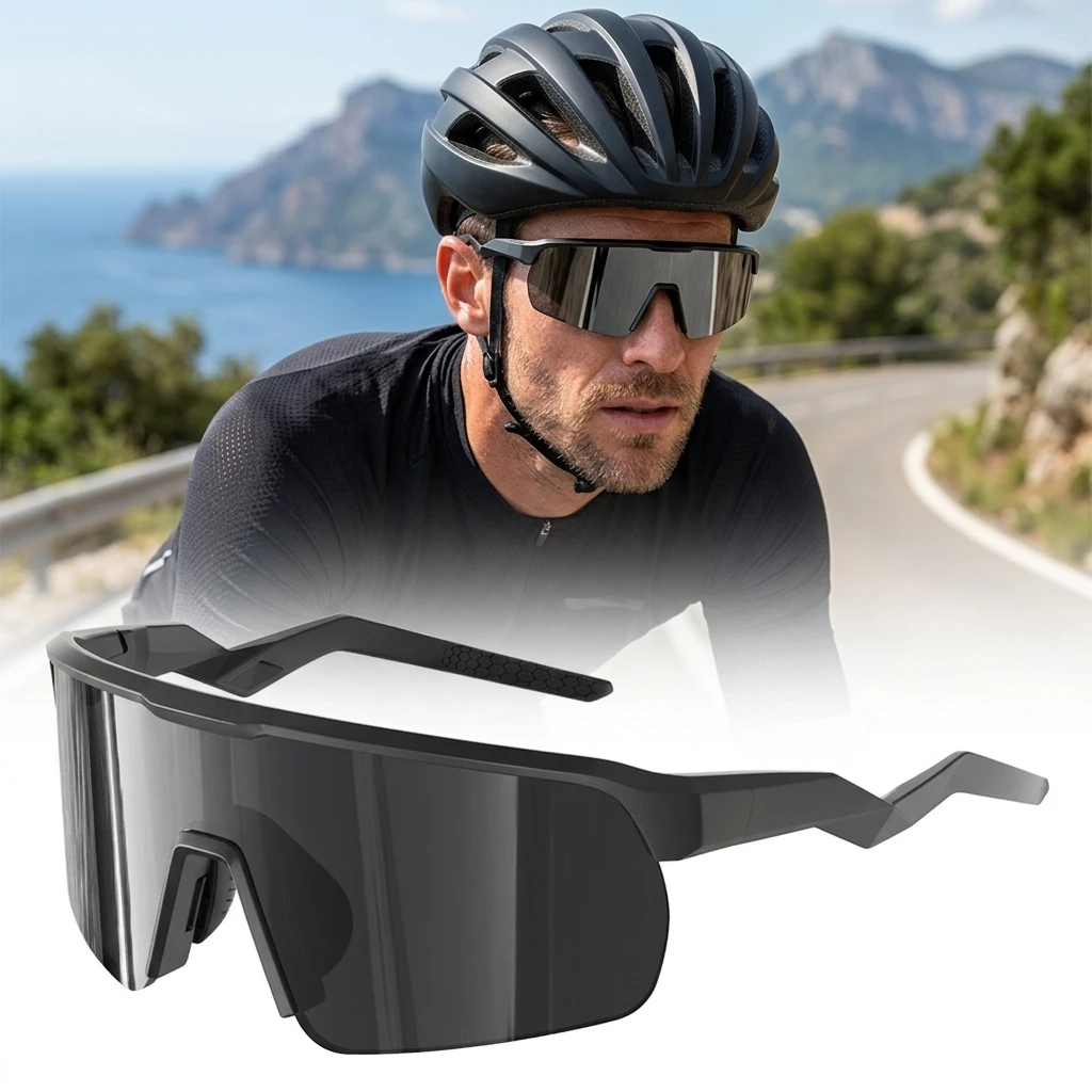 

TR90 Cycling Sunglasses Lightning Temple Sports Eyewear UV400 Outdoor Mountain Bike Riding Goggles Men Women