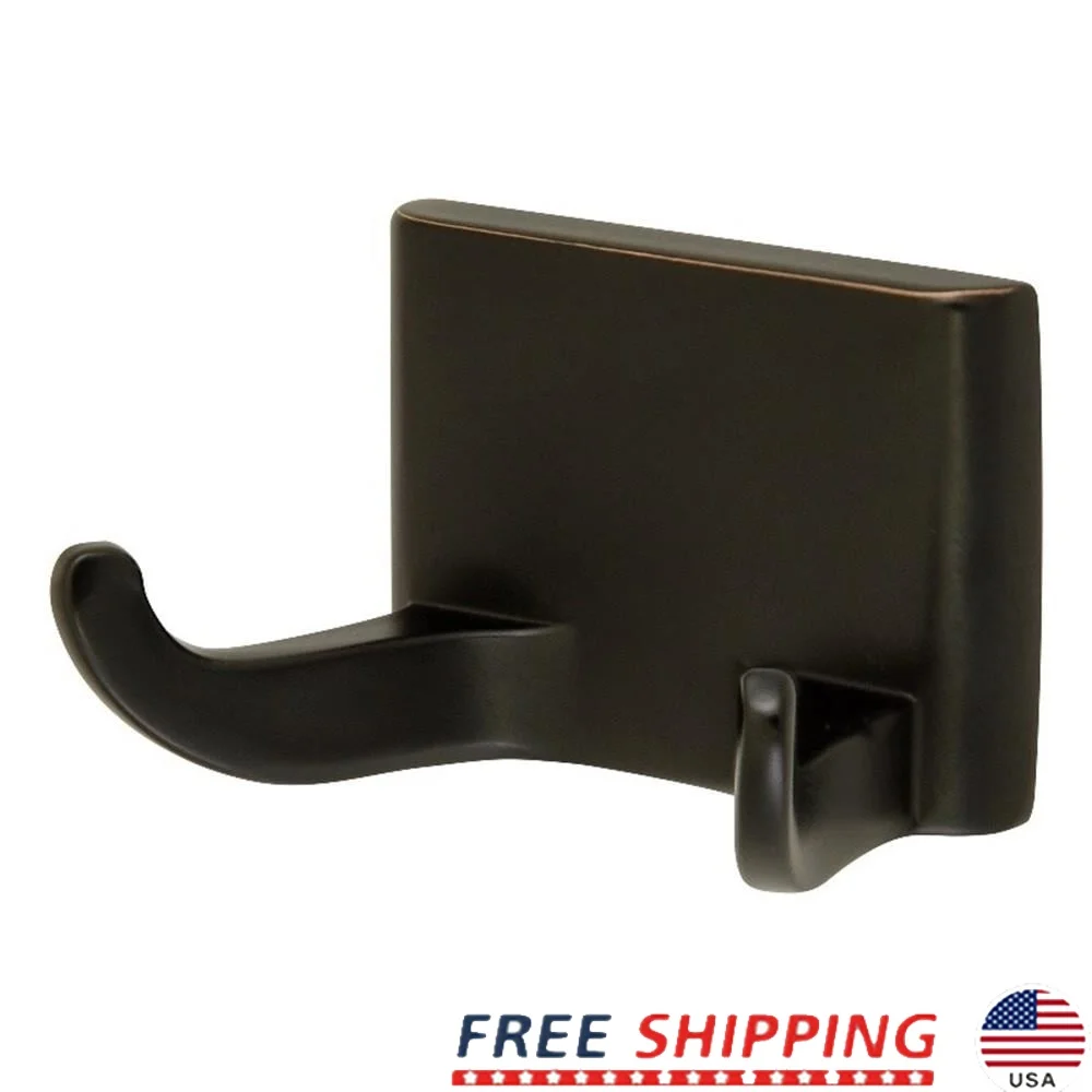 

Классический двойной крючок для халата, алюминий, цинк, масляная бронзовая отделка, настенный держатель для полотенец, простая установка, компактный дизайн