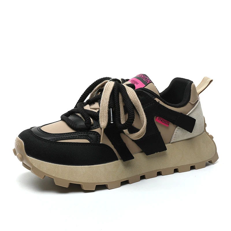 

Высококачественные новые модные женские кроссовки 2026 года, весенние, с буквенным дизайном, дышащие, удобные, на толстой подошве, увеличивающие рост, повседневные