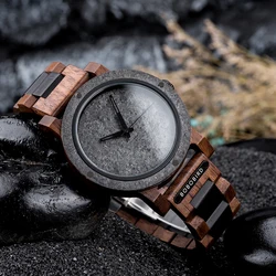 BOBO BIRD-reloj analógico de madera para hombre, nuevo accesorio de pulsera de cuarzo resistente al agua con calendario, complemento Masculino de marca de lujo con diseño de piedra, perfecto para regalo de Navidad, 2022