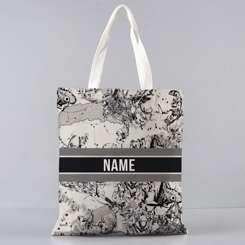 Custom Name Personalized Tote Bag Wedding Decor Luxury Brand Shopping Bag Bachelorette Party Gift Women's Foldable Shoulder Bag