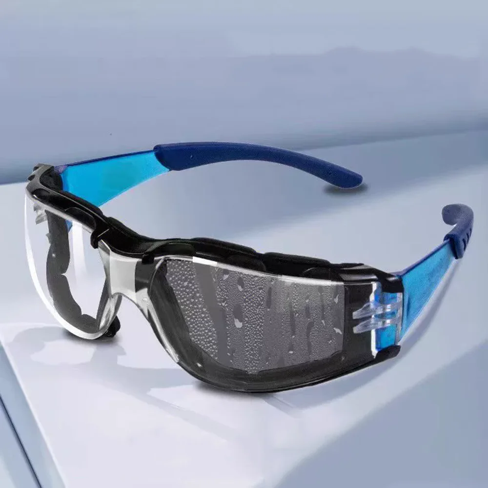 نظارات السلامة الزرقاء نظارات رياضية لحماية العين من الإسفنج الناعم لإطلاق النار وصناعة مختبر الأعمال الخشبية والرياضات الخارجية