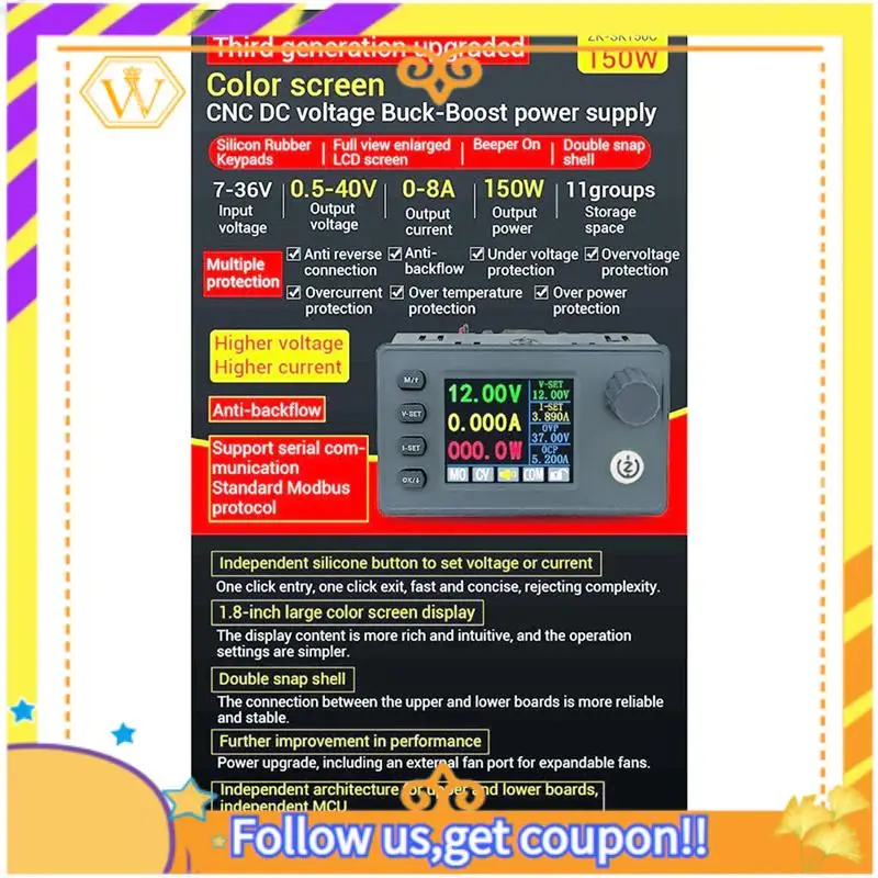 Neueste-Neue SK150C 40V8A 150W High Power Buck-Boost CNC Netzteil Lade Modul Dritte Generation