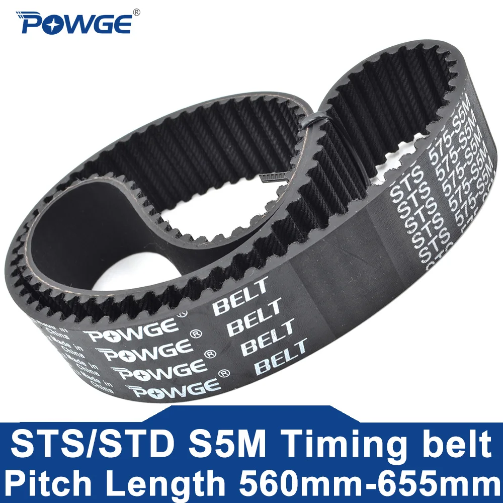 

POWGE STD S5M Timing belt Lp=560 565 570 575 580 585 590 595 600 605 610 615 620 625 630 635 640 645 650 655 Width 10-30 Rubber